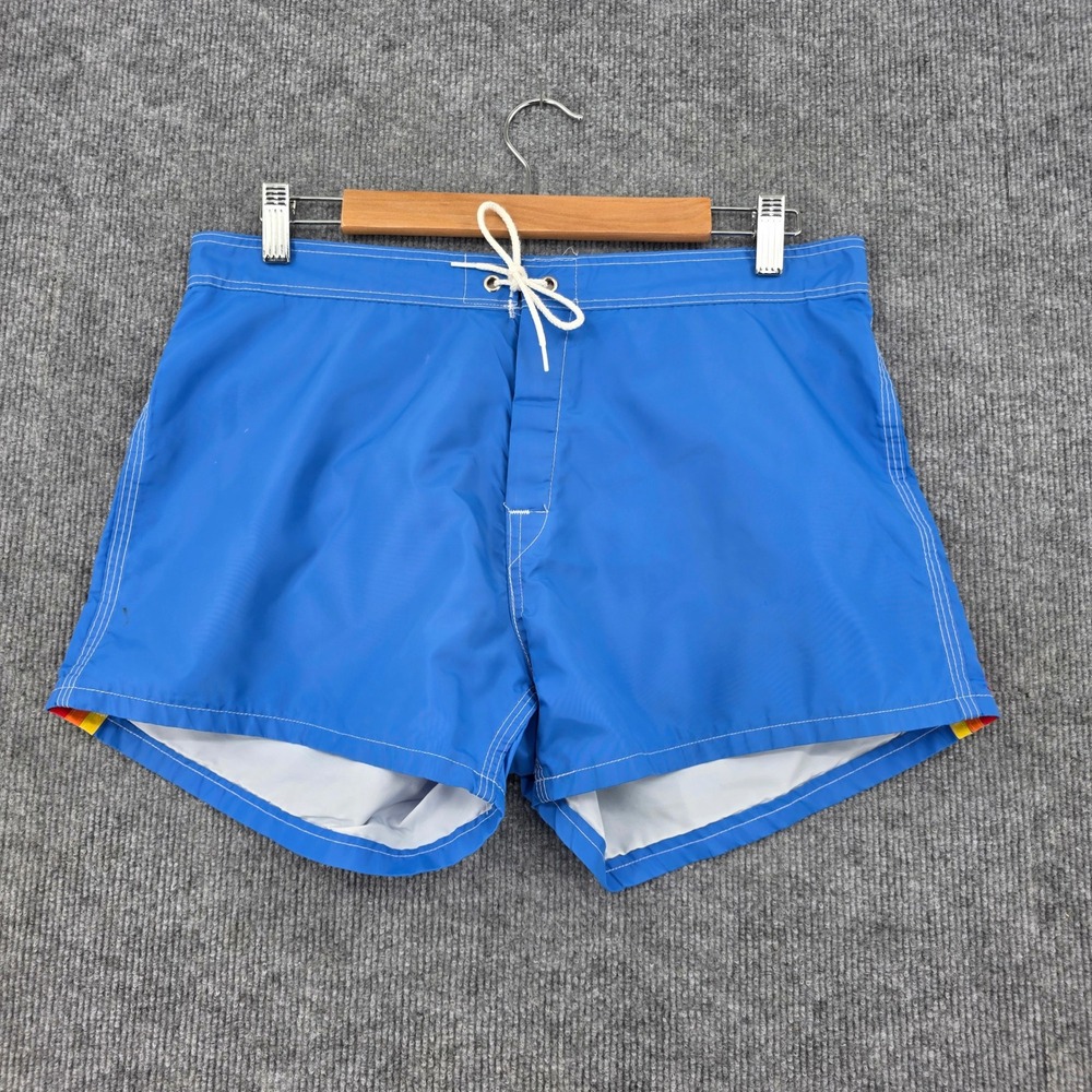 Sundek Mens Blue Rainbow Stripe Board Shorts 60161 Size 33